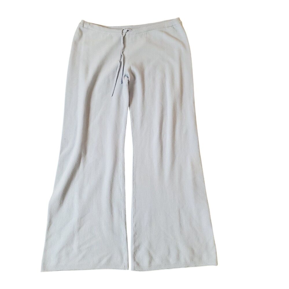 525 America Knit Wide Leg Pants Lounge High Rise Pants Light Blue Size L